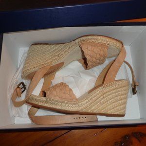 Splendid Tasman Suede Leather Espadrille Wedges 6M